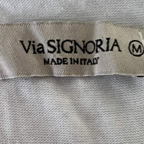 Via SIGNORIA MADE IN  ITALY 100% silk blouse, off white, embroidered size M - Picture 4 of 8